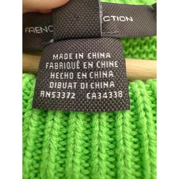 French Connection Womens Sweater Size Medium Bright Green Classic Knit - Picture 9 of 10